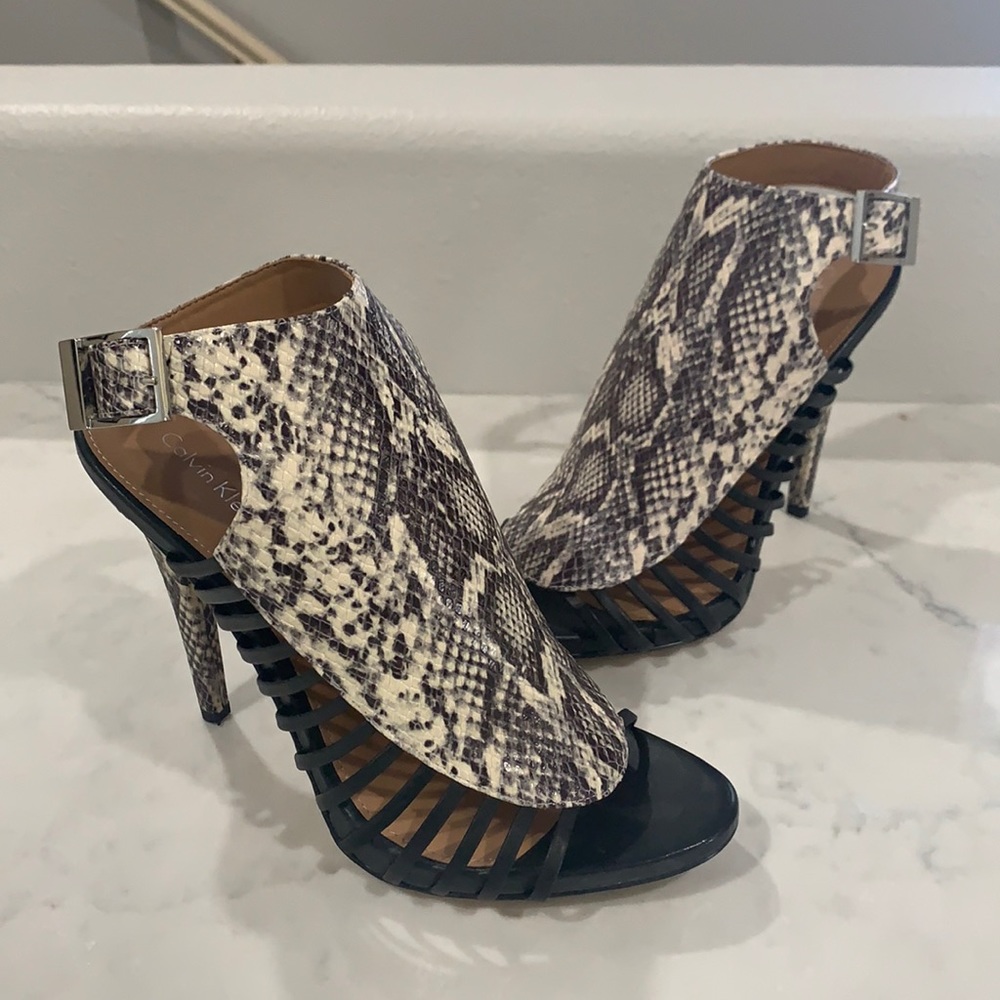 Calvin Klein snakeskin heels